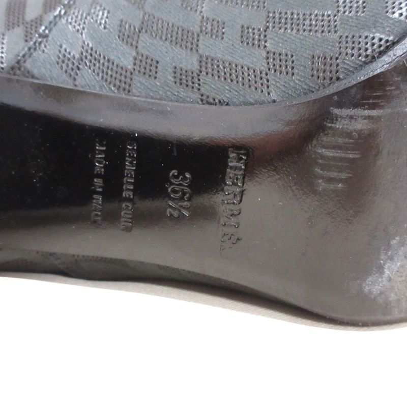 Hermes H Logo Total Leather Long Boots Size 36 1/2 Equivalent to 23.5cm