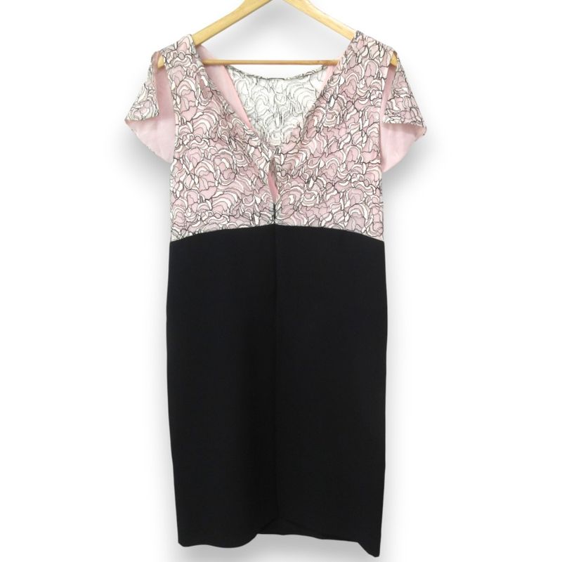 Christian Dior Raf Simons Period Flower Lace Docking Short Sleeve Mimore Length