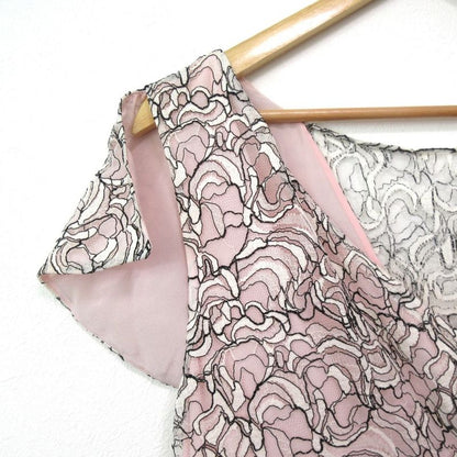 Christian Dior Raf Simons Period Flower Lace Docking Short Sleeve Mimore Length