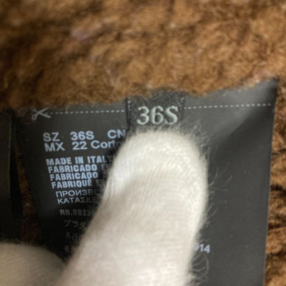 Good Prada Corduroy Shoulder Leather Patch Lined Boa Hoodie Coat Jacket 36s