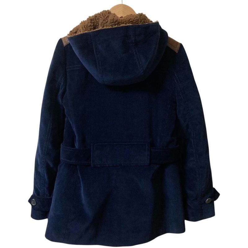 Good Prada Corduroy Shoulder Leather Patch Lined Boa Hoodie Coat Jacket 36s