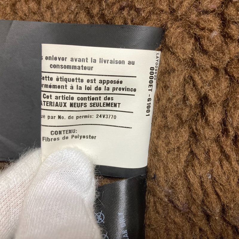 Good Prada Corduroy Shoulder Leather Patch Lined Boa Hoodie Coat Jacket 36s