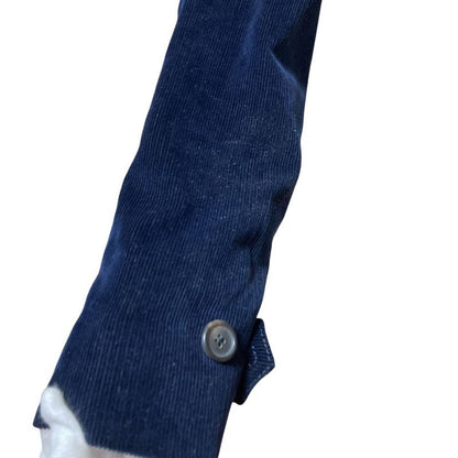 Good Prada Corduroy Shoulder Leather Patch Lined Boa Hoodie Coat Jacket 36s