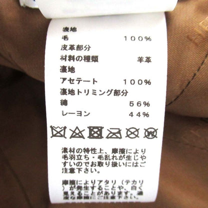 Hermes Serie Button Leather Horse Patch Wool Baseball Cap Hat Size 58 Camel