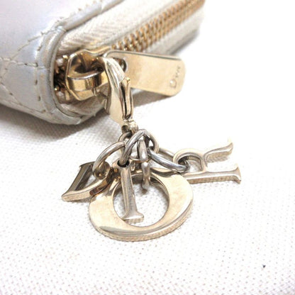 Good Dior Christian Dior Lady Dior Voyageur Small Zip Coin Case Ivory Ladies