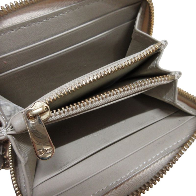 Good Dior Christian Dior Lady Dior Voyageur Small Zip Coin Case Ivory Ladies