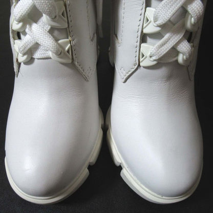 Prada Chunky Heel High Heel Lace Up Short Boots Size 37.5 Approx 24.5cm