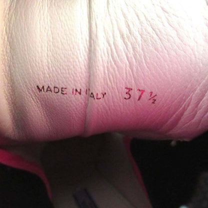 Prada Chunky Heel High Heel Lace Up Short Boots Size 37.5 Approx 24.5cm