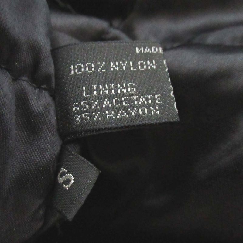 Prada Double Breasted Belted Nylon Patted Half Coat Size S Black Women's Used