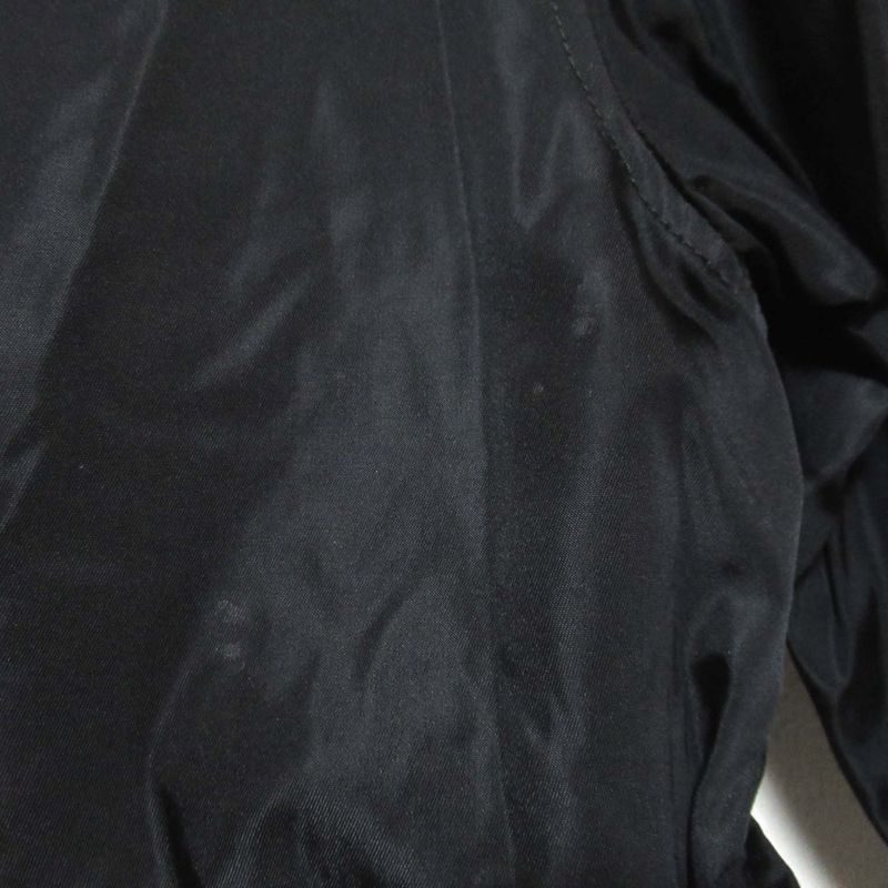 Prada Double Breasted Belted Nylon Patted Half Coat Size S Black Women's Used