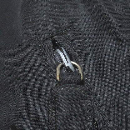 Prada Double Breasted Belted Nylon Patted Half Coat Size S Black Women's Used