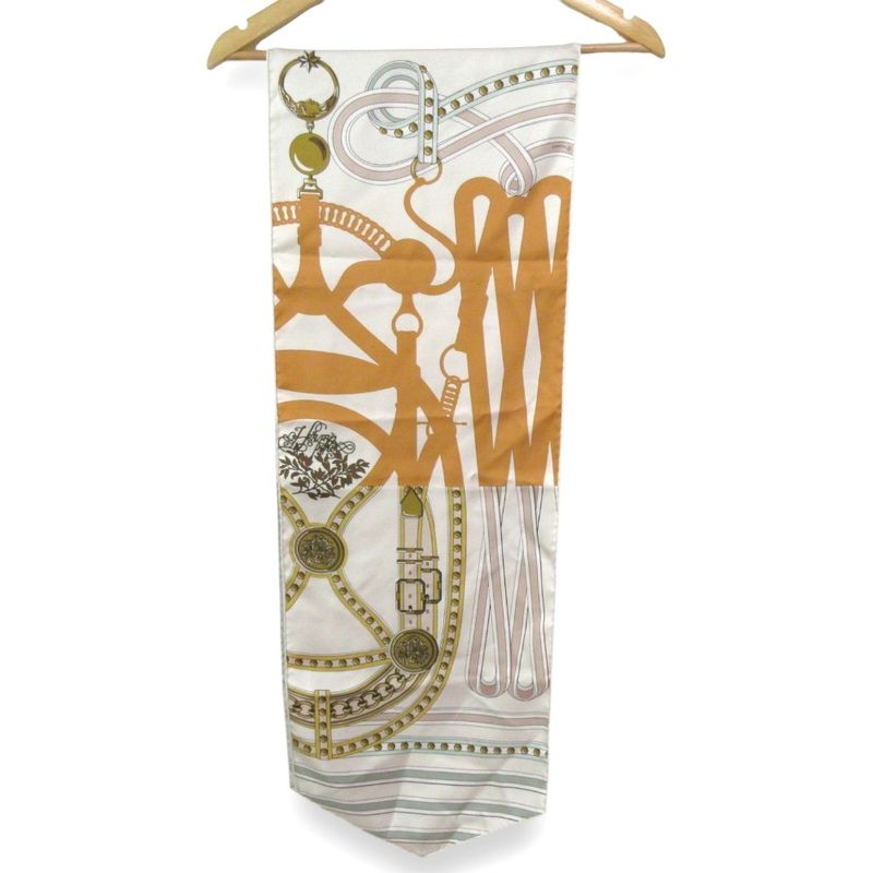 Hermes Grand Tulala Maxi Twillie Silk Scarf Beige Multicolor Women's Used