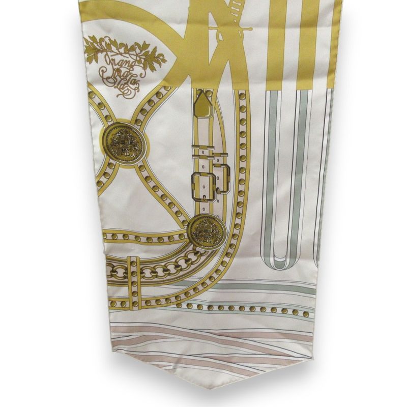 Hermes Grand Tulala Maxi Twillie Silk Scarf Beige Multicolor Women's Used