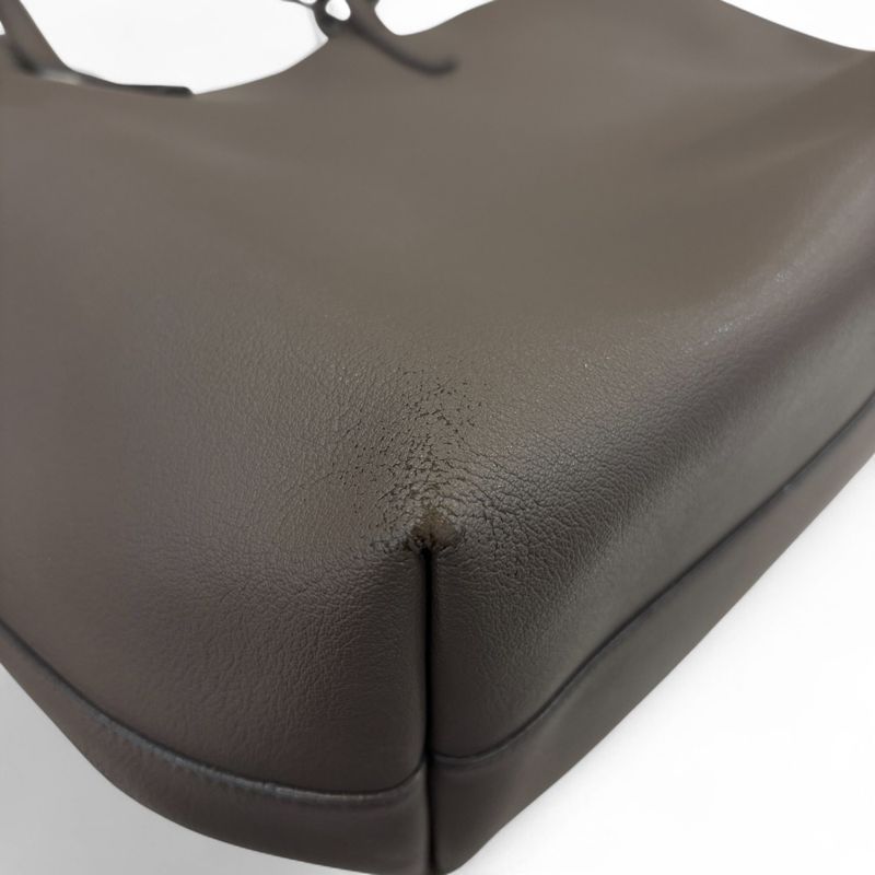 Saint Laurent Paris Leather Shopping Tote Bag Grey Ladies Used