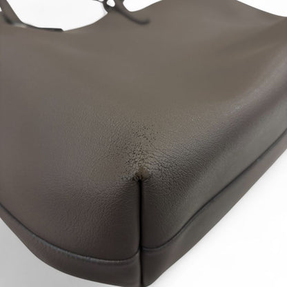 Saint Laurent Paris Leather Shopping Tote Bag Grey Ladies Used