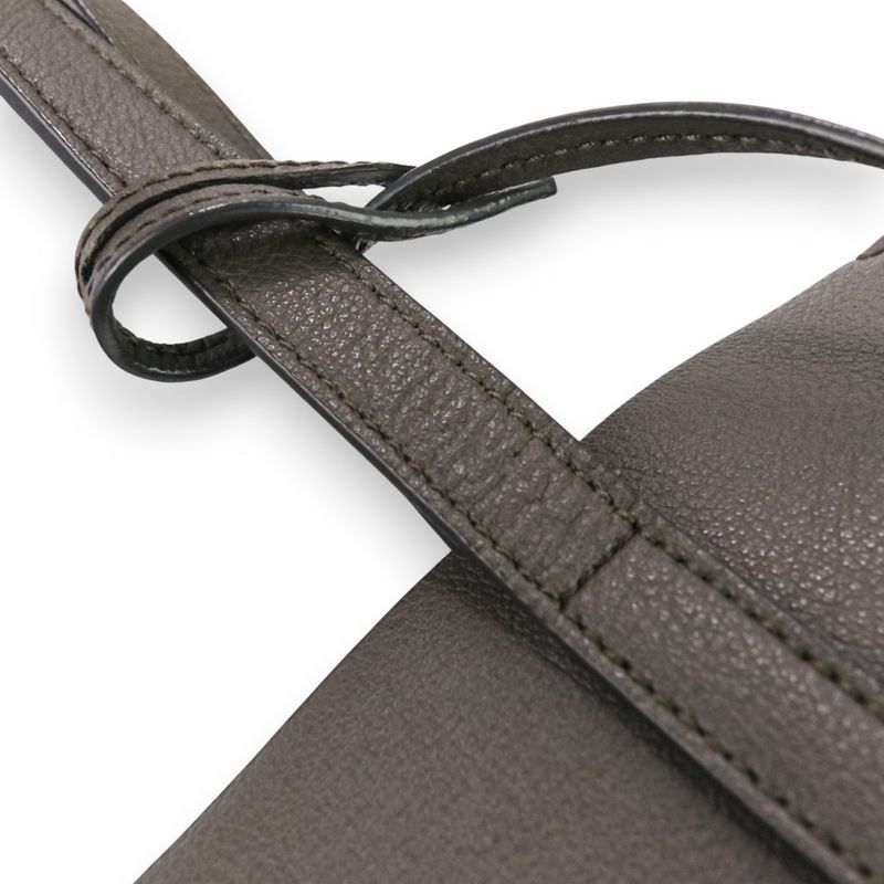 Saint Laurent Paris Leather Shopping Tote Bag Grey Ladies Used