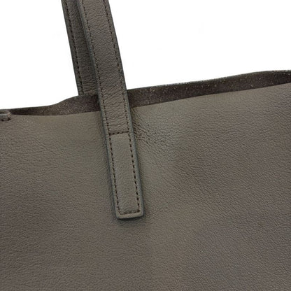 Saint Laurent Paris Leather Shopping Tote Bag Grey Ladies Used