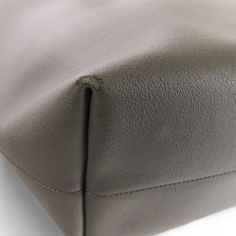 Saint Laurent Paris Leather Shopping Tote Bag Grey Ladies Used