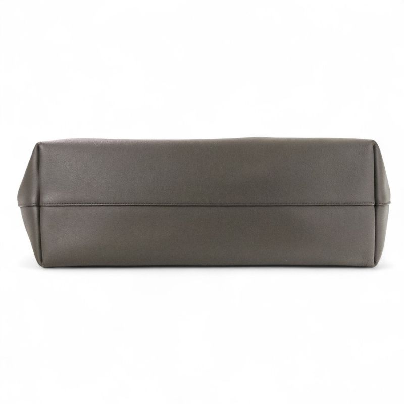 Saint Laurent Paris Leather Shopping Tote Bag Grey Ladies Used