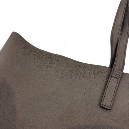 Saint Laurent Paris Leather Shopping Tote Bag Grey Ladies Used