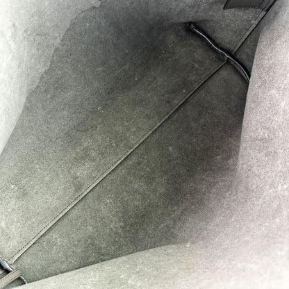 Saint Laurent Paris Leather Shopping Tote Bag Grey Ladies Used