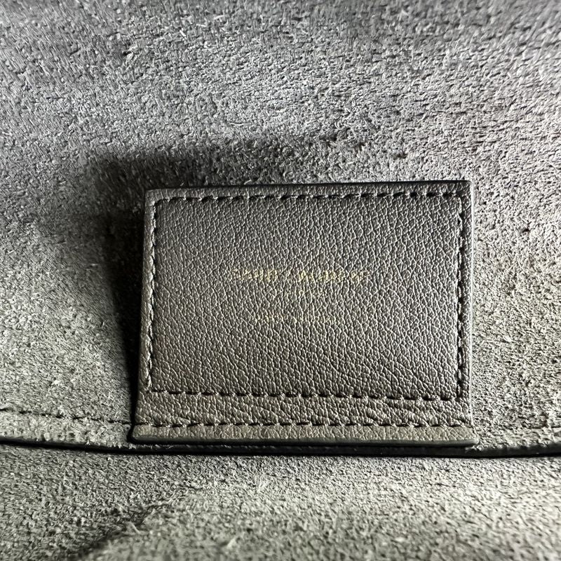 Saint Laurent Paris Leather Shopping Tote Bag Grey Ladies Used