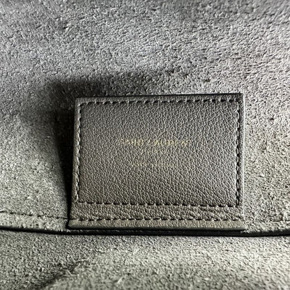 Saint Laurent Paris Leather Shopping Tote Bag Grey Ladies Used