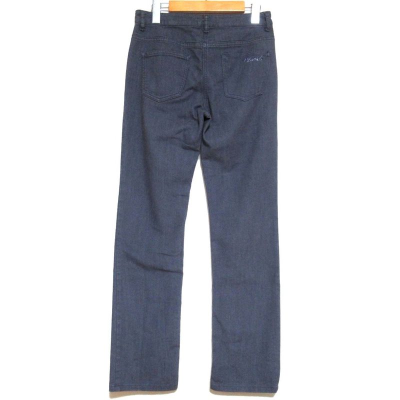 Chanel Back Pocket Logo Embroidery Stretch Straight Denim Pants Jeans Size 38