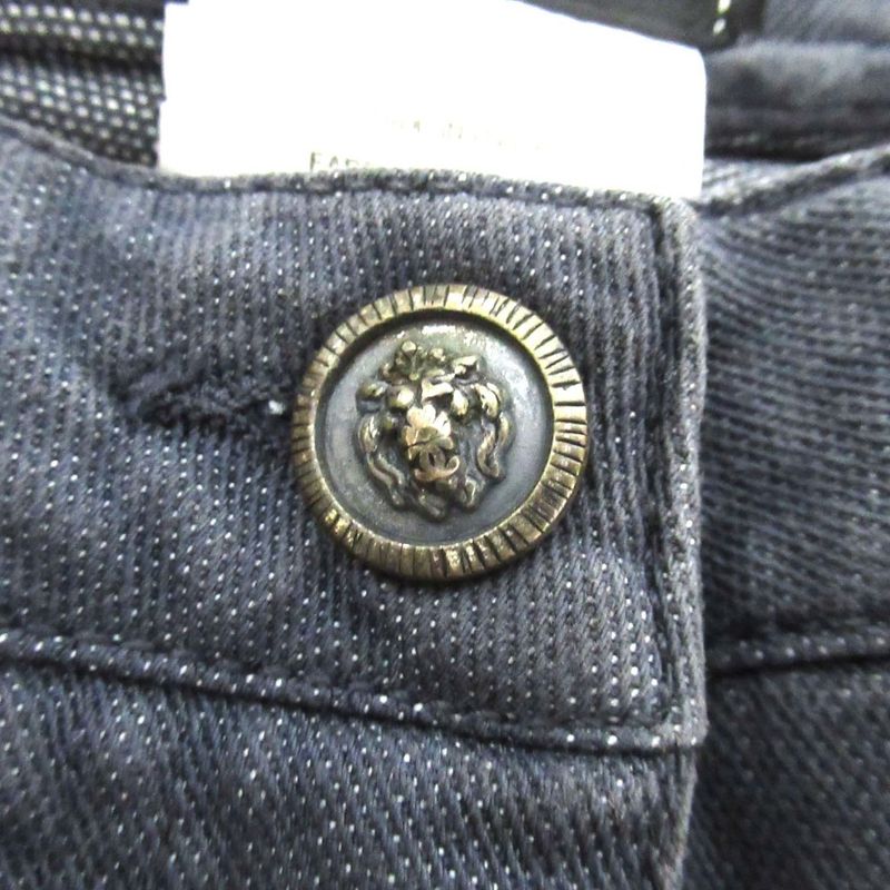 Chanel Back Pocket Logo Embroidery Stretch Straight Denim Pants Jeans Size 38