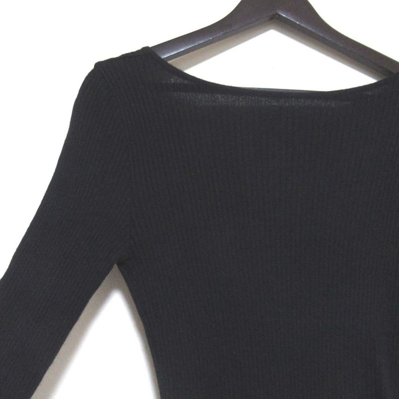 01c Chanel Vintage Coco Mark Back Open Cashmere Ruffle Knit Sweater Size 38