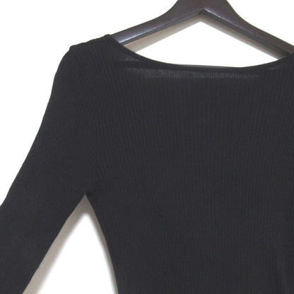 01c Chanel Vintage Coco Mark Back Open Cashmere Ruffle Knit Sweater Size 38
