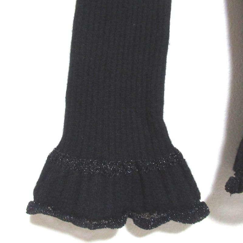 01c Chanel Vintage Coco Mark Back Open Cashmere Ruffle Knit Sweater Size 38