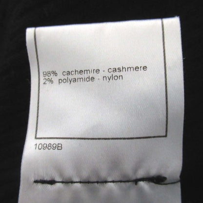 01c Chanel Vintage Coco Mark Back Open Cashmere Ruffle Knit Sweater Size 38