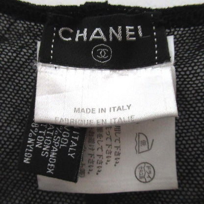 Good 05c Chanel Coco Mark Sheer Knit and Tulle Camisole Size 38 Black Ladies
