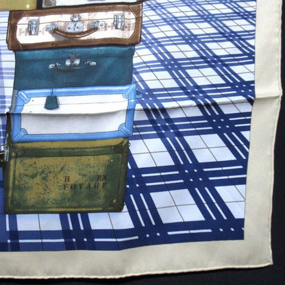 Hermes Carre 70 H En Voyage Traveling Hermes Silk Scarf Blue Women Used