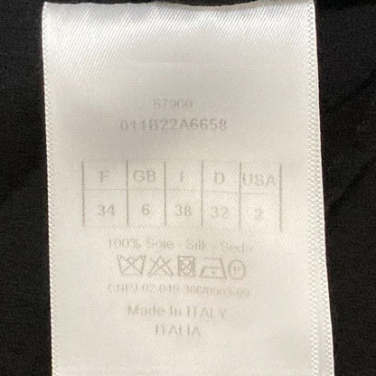 Christian Dior Bee Embroidered Silk Sheer Half Sleeve Blouse Shirt Size I38