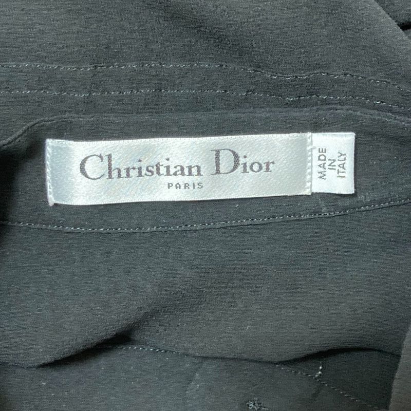 Christian Dior Bee Embroidered Silk Sheer Half Sleeve Blouse Shirt Size I38