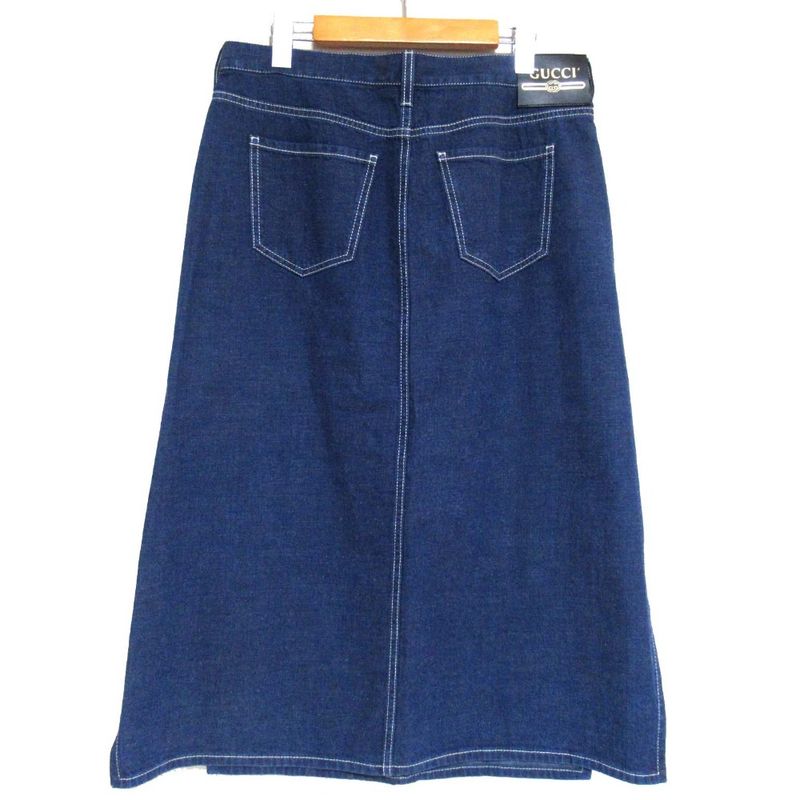 23ss Gucci Michele Period Michele Length Slit Denim Skirt Size 42 170/70y