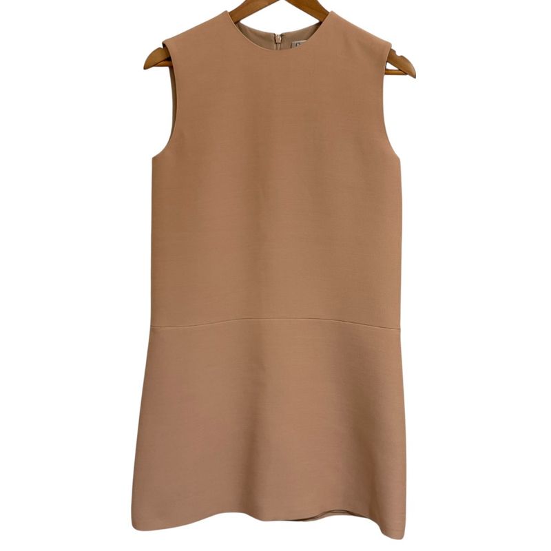 Christian Dior Silk Blend Knee Length Sleeveless Dress 38 Pink Beige Women Used