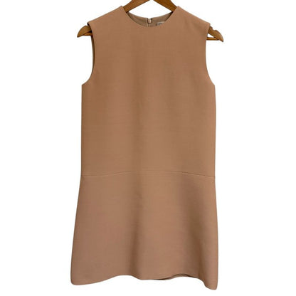 Christian Dior Silk Blend Knee Length Sleeveless Dress 38 Pink Beige Women Used