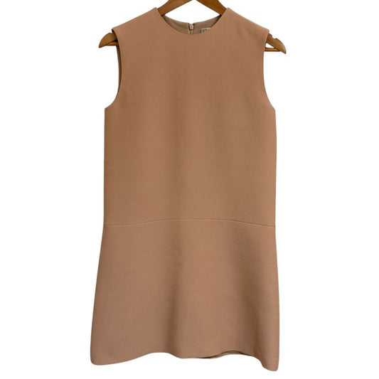 Christian Dior Silk Blend Knee Length Sleeveless Dress 38 Pink Beige Women Used