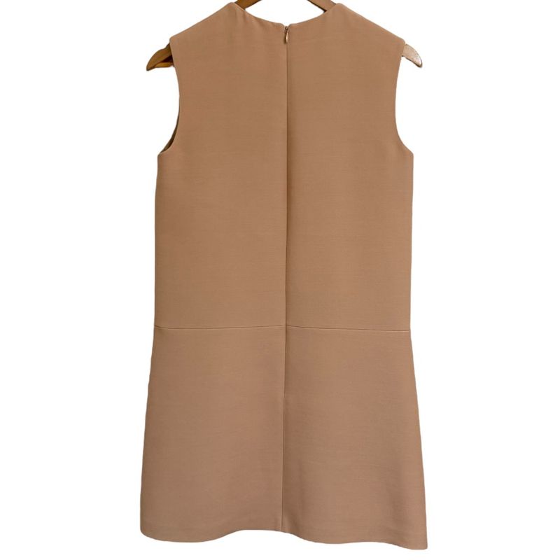 Christian Dior Silk Blend Knee Length Sleeveless Dress 38 Pink Beige Women Used
