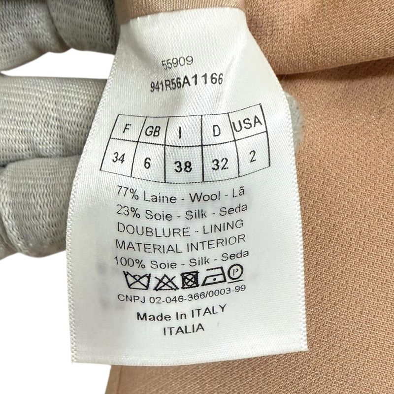 Christian Dior Silk Blend Knee Length Sleeveless Dress 38 Pink Beige Women Used