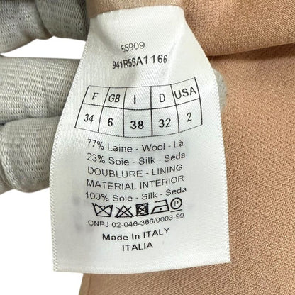 Christian Dior Silk Blend Knee Length Sleeveless Dress 38 Pink Beige Women Used