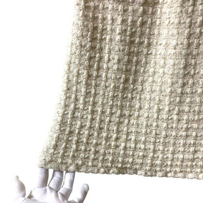 Good Chanel Knit Tweed Skirt P56994 Size 36 Ivory Ladies Used