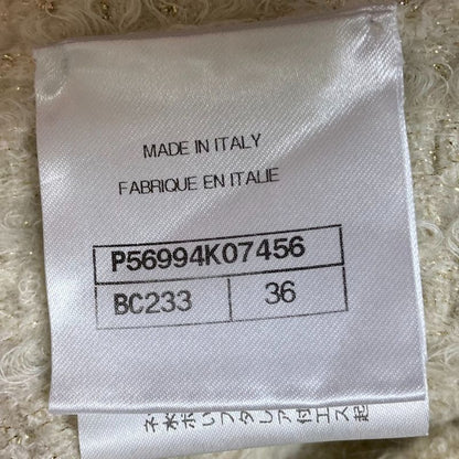 Good Chanel Knit Tweed Skirt P56994 Size 36 Ivory Ladies Used