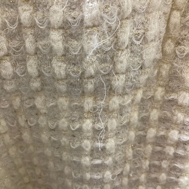 Good Chanel Knit Tweed Skirt P56994 Size 36 Ivory Ladies Used