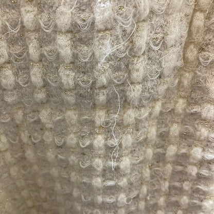 Good Chanel Knit Tweed Skirt P56994 Size 36 Ivory Ladies Used