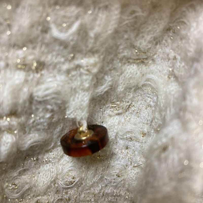 Good Chanel Knit Tweed Skirt P56994 Size 36 Ivory Ladies Used