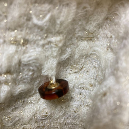 Good Chanel Knit Tweed Skirt P56994 Size 36 Ivory Ladies Used